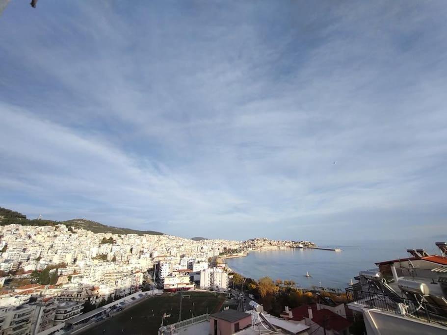 Finas Penthouse,Private Terrace,Great View,Mins From Sea Apartment Kavála Luaran gambar