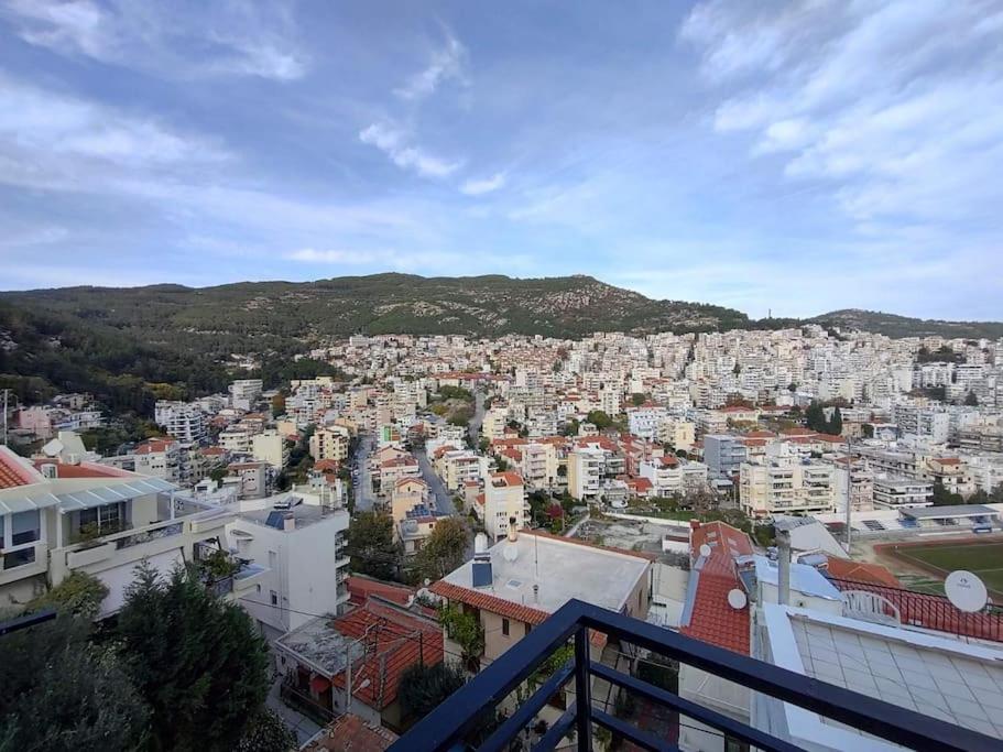 Finas Penthouse,Private Terrace,Great View,Mins From Sea Apartment Kavála Luaran gambar