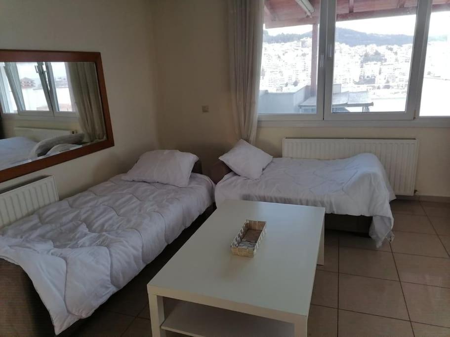 Finas Penthouse,Private Terrace,Great View,Mins From Sea Apartment Kavála Luaran gambar