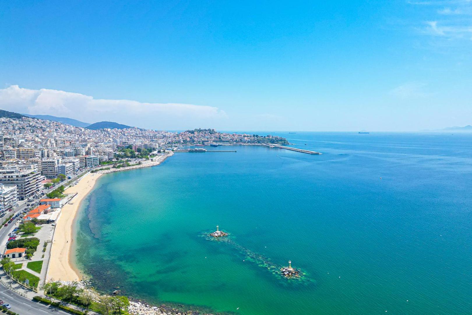 Finas Penthouse,Private Terrace,Great View,Mins From Sea Apartment Kavála Luaran gambar