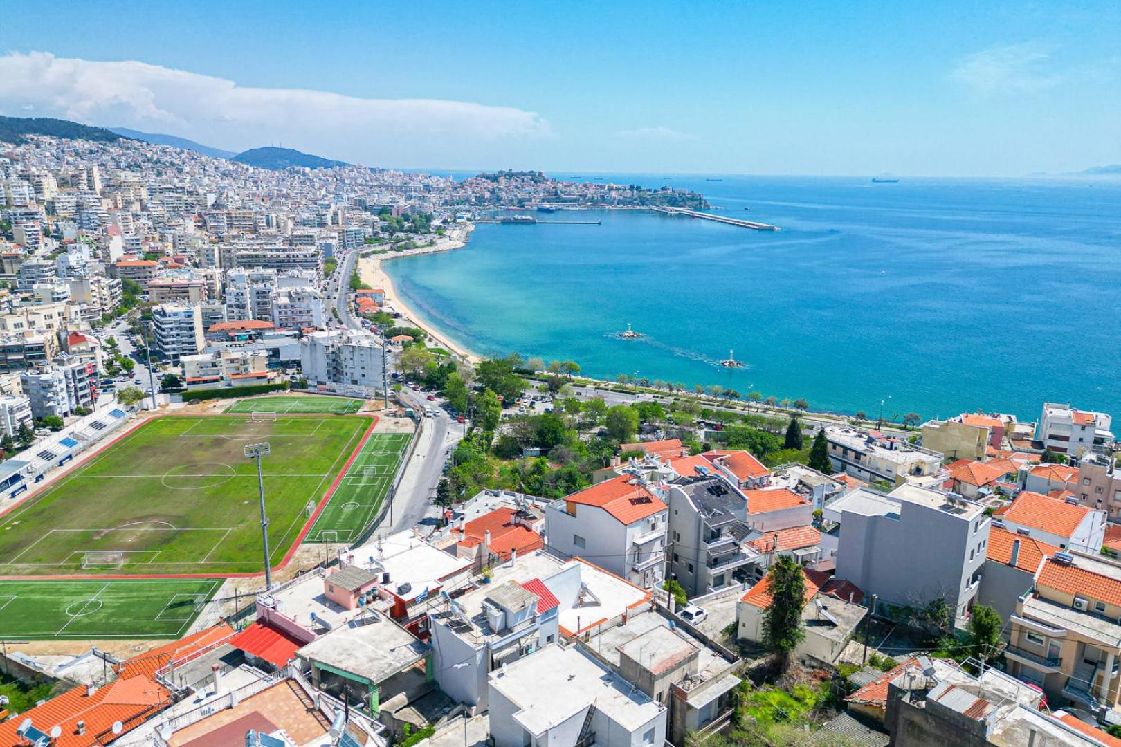 Finas Penthouse,Private Terrace,Great View,Mins From Sea Apartment Kavála Luaran gambar