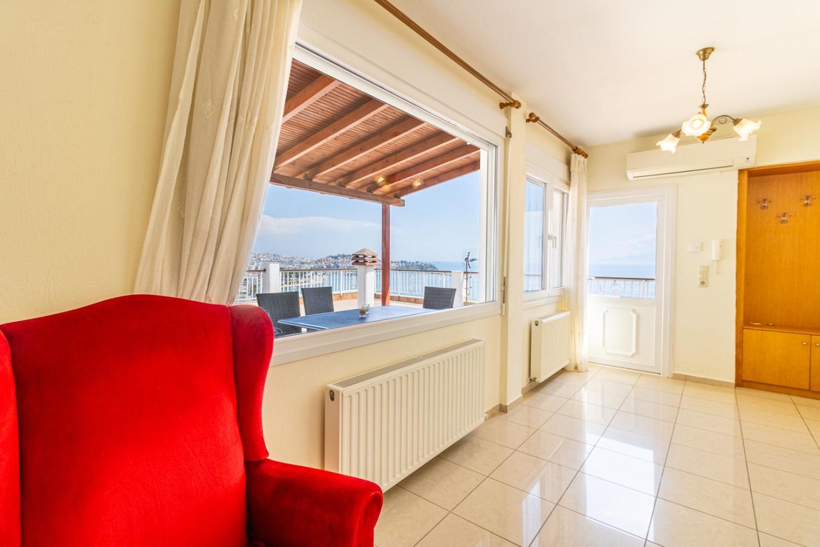 Finas Penthouse,Private Terrace,Great View,Mins From Sea Apartment Kavála Luaran gambar