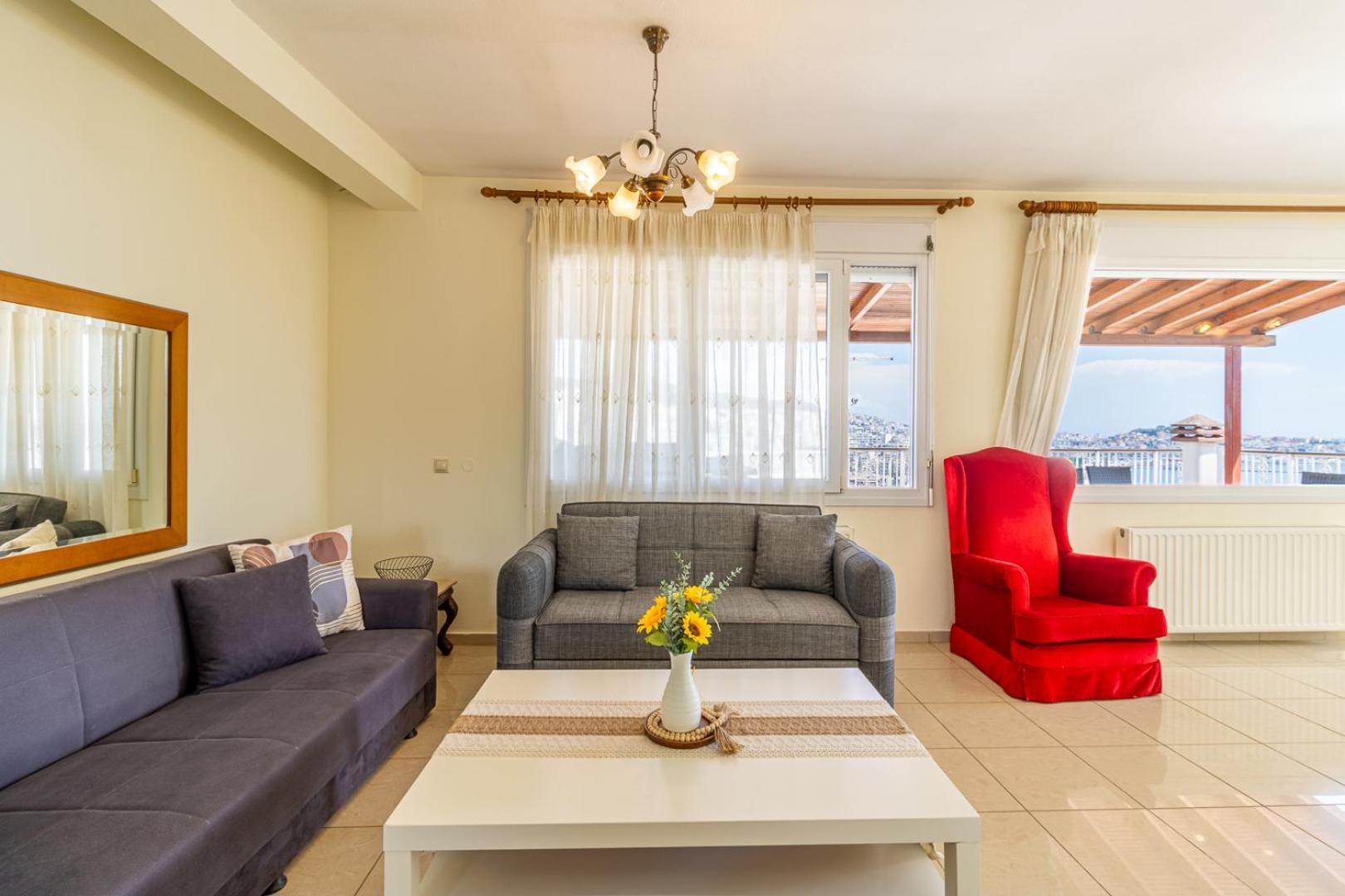 Finas Penthouse,Private Terrace,Great View,Mins From Sea Apartment Kavála Luaran gambar