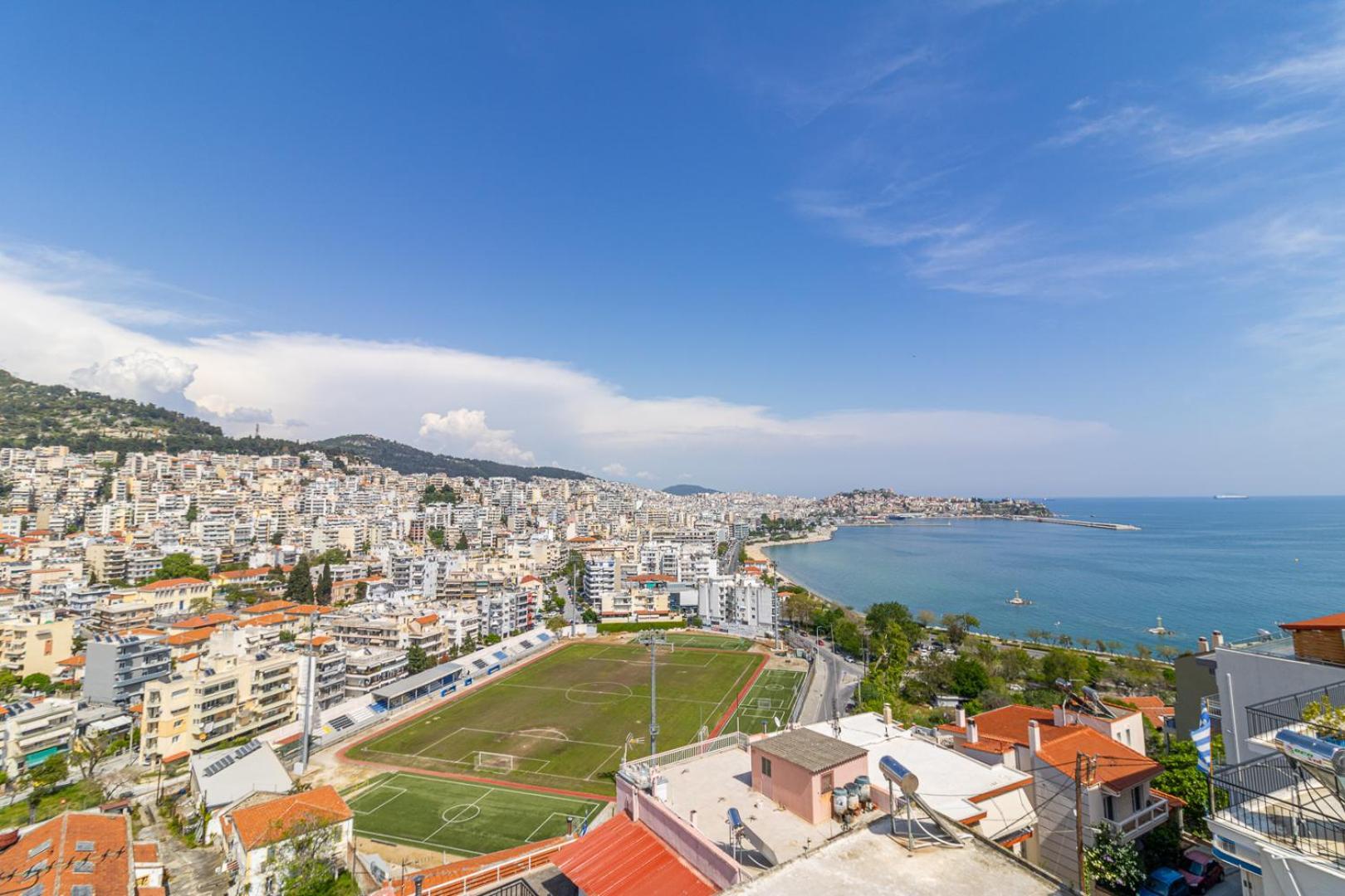 Finas Penthouse,Private Terrace,Great View,Mins From Sea Apartment Kavála Luaran gambar