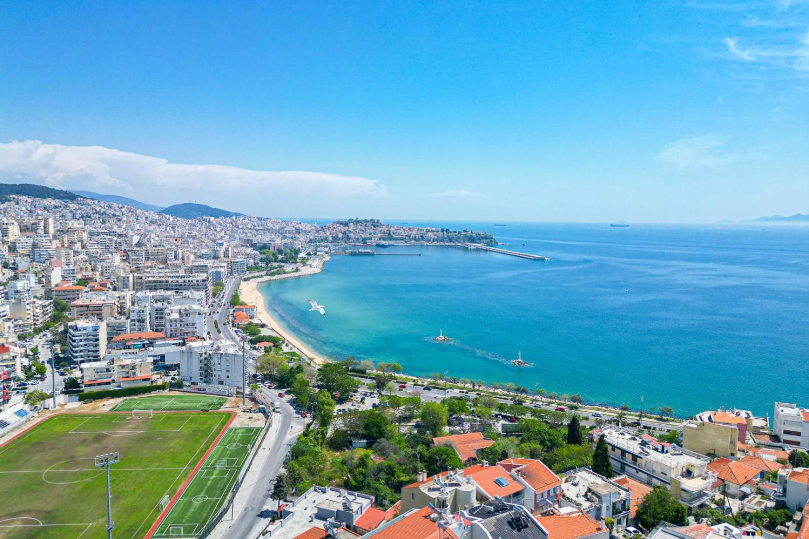 Finas Penthouse,Private Terrace,Great View,Mins From Sea Apartment Kavála Luaran gambar